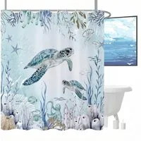 Agger Duschvorhang Anti-Schimmel Wasserdicht Polyester Stoff Waschbar Bad Vorhäng Breite 200 cm