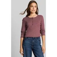 TOM TAILOR Langarmshirt T-Shirt (im Einserpack) Henley Langarmshirt mit Rippstruktur