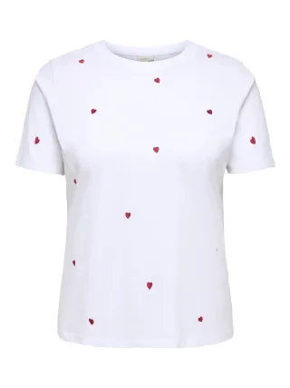 ONLY CARMAKOMA - CARKETTY S/S O-NECK TOP JRS Bright White - Gr. - L-50/52