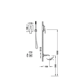 Tres Bausatz 2 Wege Unterputz Einhebelmischer Rapid box für die Badewanne und , 00638006 00638006
