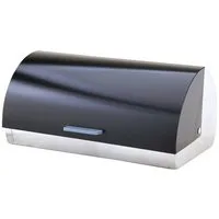 Michelino Brotkasten Edelstahl Brotbox Brotbehälter Brötchenaufbewahrung, (Rolldeckel lackiert), Belüftungslöcher auf der Rückseite