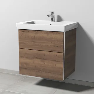 Sanipa 3way Waschtischunterbau zu Villeroy & Boch Subway 2.0 Waschtisch mit 2 Auszügen, Eiche-Tabak BR61350