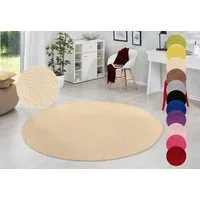 HANSE Home Teppich Fancy, rund, Höhe: 7 mm, Kurzflor, Weich, Einfarbig, Wohnzimmer, Schlafzimmer, Esszimmer