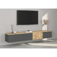 OTTO home Lowboard ISEO, TV-Kommode,TV-Möbel,TV-Bank, 3 Fächer, Breite 200 cm (1 St), stehend/hängend, 1 Klappe, 2 Türen, 3 Fächer, Breite 200 cm
