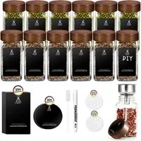 KingLux Gewürzbehälter 12Stk.Gewürzdosen Mit Gewürzetiketten,120ml Gewürzbehälter aus Glas, (12-tlg)
