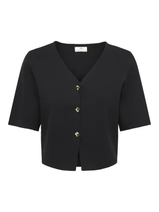 JDY - JDYASTRA 3/4 V-NECK BUTTON CARDIGAN KNT Black - Gr. - L