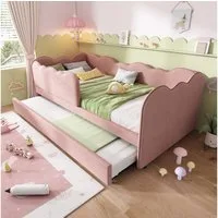 Flieks Daybett, Polsterbett Tagesbett Schlafsofa Kinderbett 90x190cm mit Ausziehbett