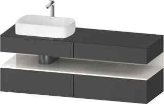 Duravit Qatego Konsolenwaschtischunterbau wandhängend Graphit Matt 1600x550x600 mm - QA4777022490000 QA4777022490000