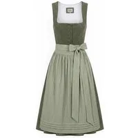 Nübler Trachtenkleid Mididirndl Kira in Oliv - Rocklänge 65 cm