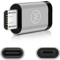 Wicked Chili MicroUSB Adapter für USB C Kartenlesegerät USB-Adapter MicroUSB zu USB-C, Aluadapter mit Typ C Buchse und Micro-USB-Stecker für OTG Handy / Tabl