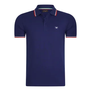 Cappuccino Italia Polo SS Polo Applique Pique Blau
