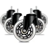 addhome Schwerlastrolle 5er Set Bürostuhlrollen 10x22mm Leise Hartbodenrollen 73mm Ø & 35mm, Premium Ersatzrollen für Parkett & Teppich Gaming- & Bürostuhl Set