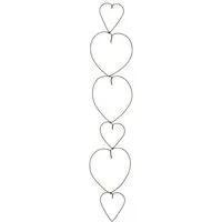 MarieAnn No.25 Fensterdekoration Herzgirlande Metall antik grau 6 Herzen H73 cm Dekohänger, Dekorative Girlande mit 6 Herzen