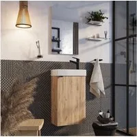 welltime Badmöbel-Set Badmöbel-Set Gesa, Schrank mit Waschbecken und Spiegel, wandhängend, Waschbeckenunterschrank mit Wachbecken und Spiegel