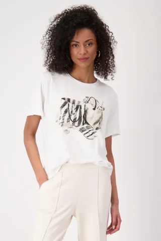 monari - T-Shirt mit Taschenprint - Gr. - 38