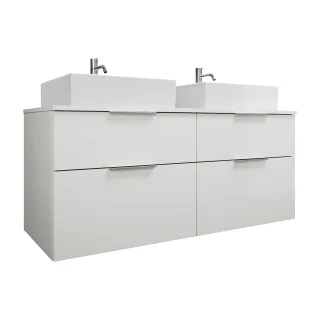 Burgbad Keramik Waschtisch-Set Eqio Weiß Hochglanz/Alpinweiss, SGUR140F2009C0001 SGUR140F2009C0001