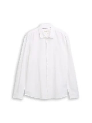 Denim Tom Tailor - Regular Fit Hemd mit Logo-Stickerei white - Gr. - XXL