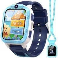 blackview Kinder-Smartwatch mit SIM-Kartensteckplatz,GPS + WiFi + LBS-Tracker,4G Smartwatch (1.85 Zoll, iOS&Android), 1-tlg., Magnetisches Ladekabel, Smartwatch-Gehäuse mit Nackenband, Taschenlampe, SOS Notruf, Schulmodus, Telefonanruf, Sprachchat, I