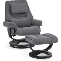 MCombo Relaxsessel Relaxsessel mit Liegefunktion, Lesesessel 9046, 360° Drehbarer Fernsehsessel mit Hocker, mit Liegefunktion