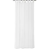 Home4You Vorhang Schlaufenschal, 140 x 245 cm, Weiß, (1 St), Schlaufen, halbtransparent, Polyester, halbtransparent, waschbar