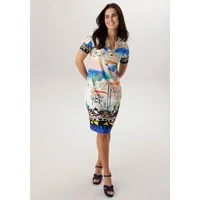 Aniston SELECTED Jerseykleid mit farbenfrohem, sommerlichem Urlaubsmotiv