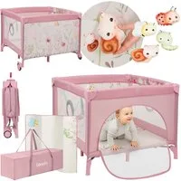 lionelo Laufgitter MILLE PLUS (Set mit Lernmatte und Tragetasche), Matratze/Spielzeug/Lernmatte/Reißverschluss-Eingang/Rollen
