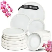 Moritz & Moritz Tafelservice SOLID UNI Geschirrset Creme (36-tlg), 12 Personen, Spülmaschinengeeignet