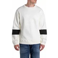 Replay Sweatshirt mit Ton-in-Ton Schriftzug vorn