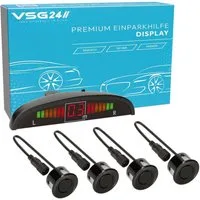 VSG24 Display Premium-Einparkhilfe ECHO PLUS Schwarz PDC-22121 Rückfahrkamera (4 x Parksensoren hinten mit Stecksystem, Parkhilfe inklusive Display)