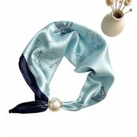 Bwecuy Modetuch Perlen Schal mit Magnetverschluss,Satin Seidenschal