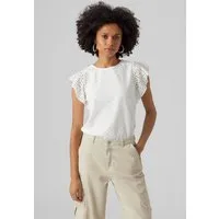 Vero Moda Rundhalsshirt VMTASSA SL FRILL TOP NOOS Materialmix, loose fit