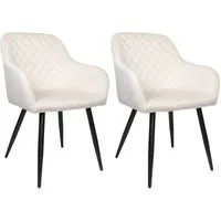 Albatros International Esszimmerstuhl Esszimmer Stühle 2 er Set SALO, Stuhl Stühle Esszimmerstühle, Küche (2er Set, Beige, Samt Bezug), Küchenstuhl Küchenstühle Essstühle für den Esstisch Ess Stühle