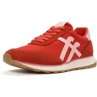 Fitflop RETRO-Q FF FABRIC/SUEDE SNEAKERS Keilsneaker Schnürschuh, Freizeitschuh, Halbschuh mit Kontrastbesatz