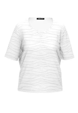 FRANK WALDER - Shirt NOS mit detailverliebtem Ausschnitt ecru - Gr. - 52