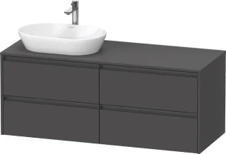 Duravit Ketho.2 Konsolenwaschtischunterbau wandhängend Graphit Matt 1400x550x568 mm - K24898L4949000 K24898L49490000