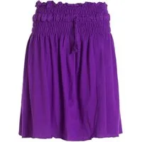 Vishes A-Linien-Rock Damen Rock knielang Basic-Rock Baumwoll-Rock Einfarbig Schlicht Boho, Hippie, Yoga Style