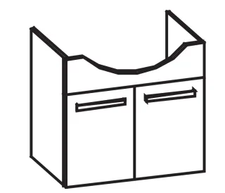 Artiqua 413 Waschtischunterschrank für Felino 124180 Graphit Struktur quer, 413-WU2T-K30-7070-401 413-WU2T-K30-7070-401