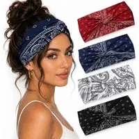 VEKROBOT Stirnband 4er Damen Stirnbänder Extrabreit im Boho-Stil für Sport & Alltag (Set, 4-St., Elastisches Kopfband) 4-teiliges Sport-Haarband-Set für Damen