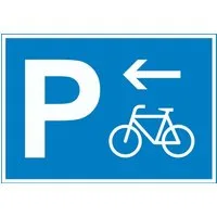 HB-Druck Hinweisschild Fahrrad Parkplatz Schild mit Richtungspfeil links waagerecht, wetterfest, stabil, UV-beständig, kratzfest