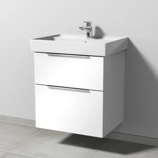 Sanipa 3way Waschtischunterbau zu Villeroy & Boch Collaro Waschtisch mit 2 Auszügen, Weiß-Glanz UF83478