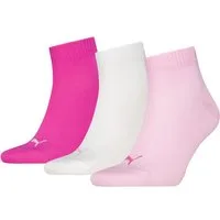 PUMA Kurzsocken PUMA UNISEX QUARTER PLAIN 3P (3 Paar) Atmungsaktiv, Rippenbündchen, weiche Baumwollmischung