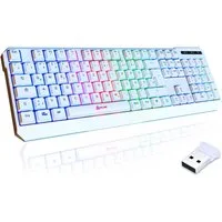 KLIM Chroma wireless Gaming, hintergrundbeleuchtete Tasten, Anti Ghosting Gaming-Tastatur (Deutsche Tastenbelegung, ergonomisch, wasserfest, keyboard)