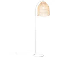 Qazqa Stehlampe Sam, ohne Leuchtmittel, Warmweiß, QAZQA Stehlampe, e27, Weiß, Stahl, Landhaus