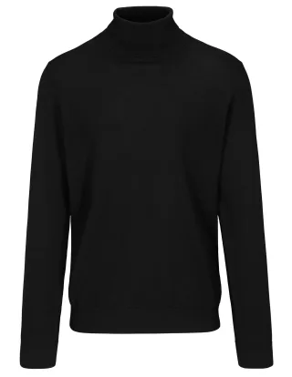 COMMANDER Finest Clothing - Rollkragen Pullover, uni black - Gr. - XL