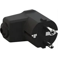 Bachmann Montage-Winkelstecker schwarz Stromadapter, 0 cm, CEE 7/7 2-polig mit Schutzkontakt, 960.102