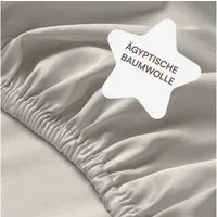 Amqua Spannbettlaken, Premium Mako Satin Spanntuch, 100% ägyptische Baumwolle, Gummizug: rundum, weiche & atmungsaktive Bettlaken / Laken für Matratzen bis 30cm