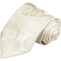 Paul Malone Krawatte Herren Hochzeitskrawatte paisley - Mikrofaser - Bräutigam Breit (8cm), ivory V44