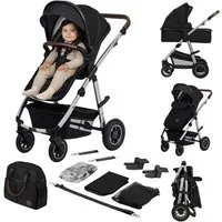 lionelo Kombi-Kinderwagen Amber 2in1,  Tasche  Moskitonetz  Regenschutz  Schutzüberzug 2in1