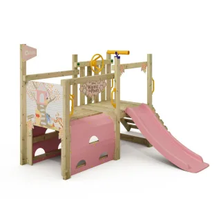Disney Winnie Puuh Kleinkind Klettergerüst - Spielturm mit 60 cm Podesthöhe für den Garten - Stabiles Spielgerät für Kinder - Wickey