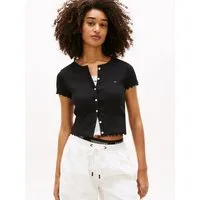Tommy Jeans Kurzarmshirt TJW SS RIB TOP IM mit gerippter Struktur, Slim Fit